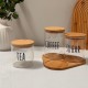 Glass Jars Set of 3 With Wooden Base